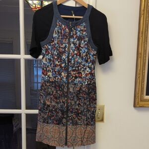 Plenty by Tracy Reese Black and Blue Floral Mini Dress Size 4